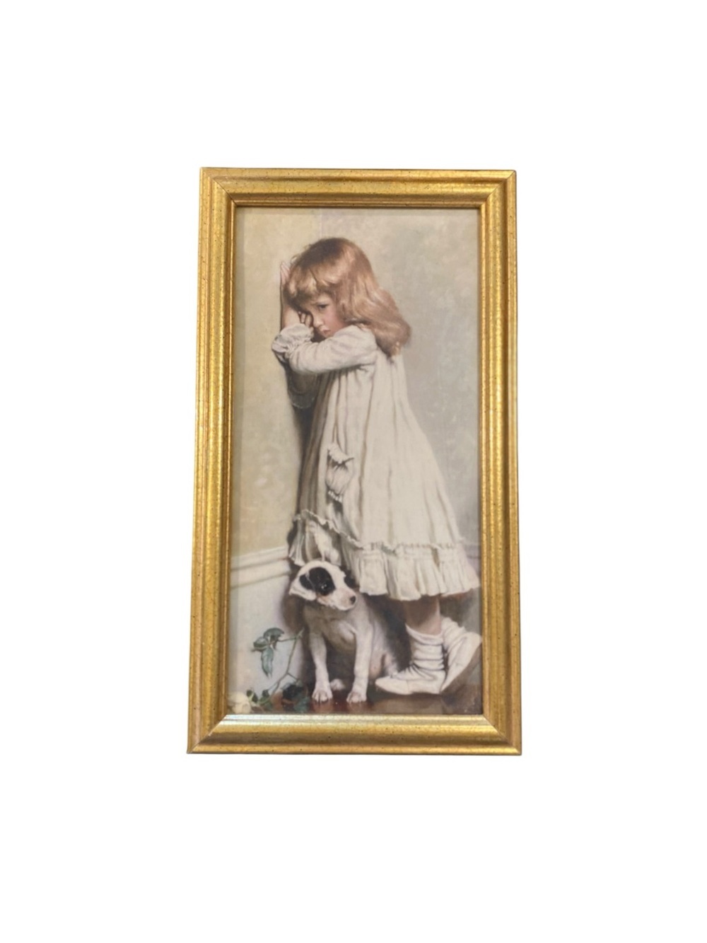 Vintage framed print In Disgrace 1893 oil painting artist Charles Burton Barber